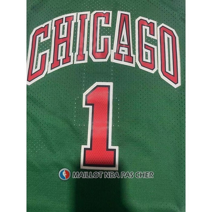 Maillot Chicago Bulls Derrick Rose NO 1 Mitchell & Ness 2008-09 Vert2
